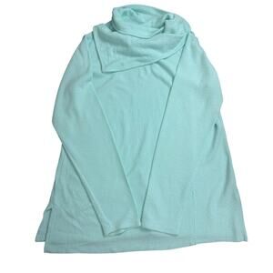 Soft Surroundings Mint Green Cowl Neck Tunic Top Women’s Medium Cozy Long Sleeve